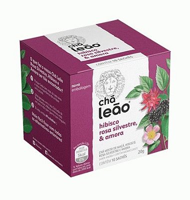 Chá Hibisco, Rosa silvestre e Amora 10sc - Leão