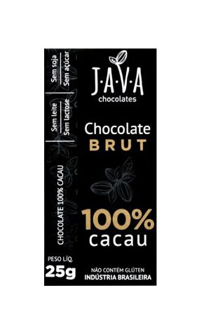 Chocolate 100% Cacau Brut  25g  - Java
