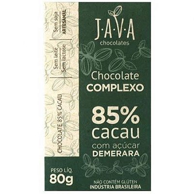 Chocolate Complexo 85% Cacau com Açúcar Demerara 80g - Java