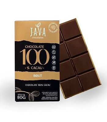 Chocolate 100% Cacau Brut 80g - Java