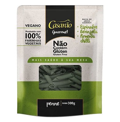 Massa Penne (Espinafre, berinjela e pimenta chilli ) 300g - Casarão