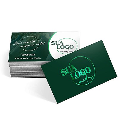 500 UNID CARTÕES DE VISITA COUCHÊ 300G LAM FOSCA E HOT STAMPING - 4X4