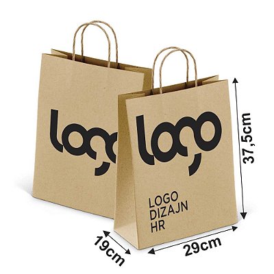 500 UNID SACOLAS PERSONALIZADAS KRAFT COM ALÇA 80G 1X0 TAMANHO GG 290X375MM - 1X1 IMPRESSÃO FRENTE/VERSO