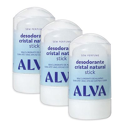 Desodorante Cristal Vegano Sem Alumínio 60g | 3 Unidades (FRETE GRÁTIS)