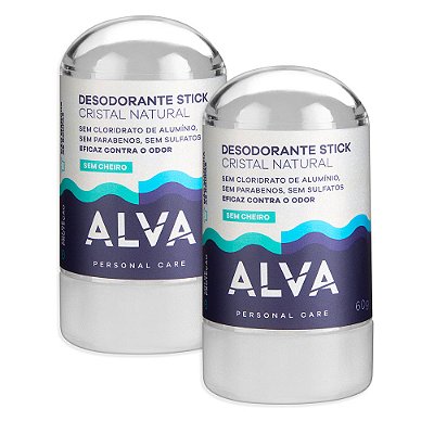 Desodorante Stick Mini Kristall Sensitive 60g Alva - 2 Unds.
