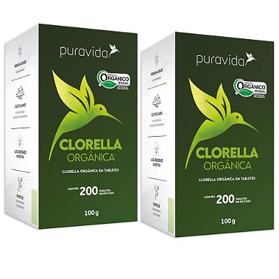 Clorella Puravida 200 Tabletes 500mg (Combo 2 Unidades) (FRETE GRÁTIS)