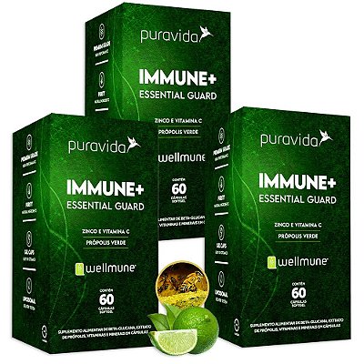 Immune Puravida Essencial Guard Wellmune 60 Cápsulas - 3 Un. (FRETE GRÁTIS)