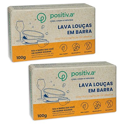 Lava Louças Em Barra Laranja 100g Positiv.a - Combo 2 Und.