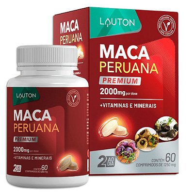 Maca Peruana Premium 2000mg 60 Comprimidos Lauton Nutrition