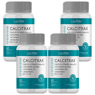 Calcitrax Cálcio Citrato Malato 60 Comp. Lauton - 4 Unidades (FRETE GRÁTIS)