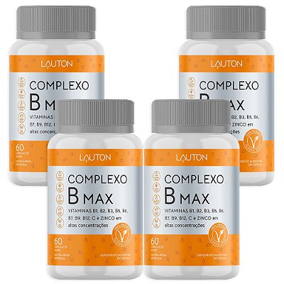 Complexo B Max 60 Cápsulas Lauton Nutrition - 4 Unidades