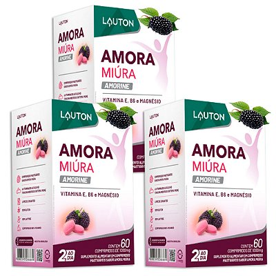 Amora Miúra Amorine 60 comprimidos mastigáveis Lauton - 3 Un. (FRETE GRÁTIS)