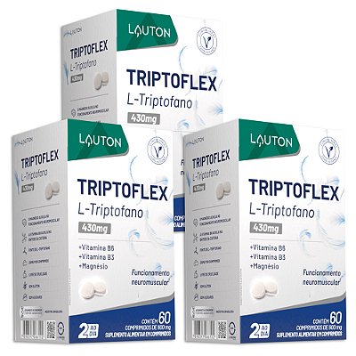 Triptoflex L-Triptofano 215mg 60 Comprimidos Lauton - 3 Un. (FRETE GRÁTIS)