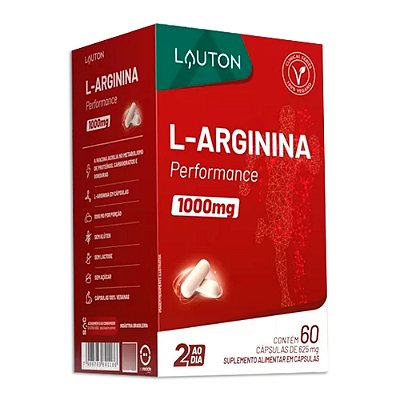 L-Arginina Performance 1000mg 60 Cápsulas - Lauton
