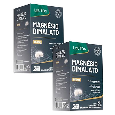 Magnésio Dimalato Lauton 60 Comprimidos - 2 Unidades