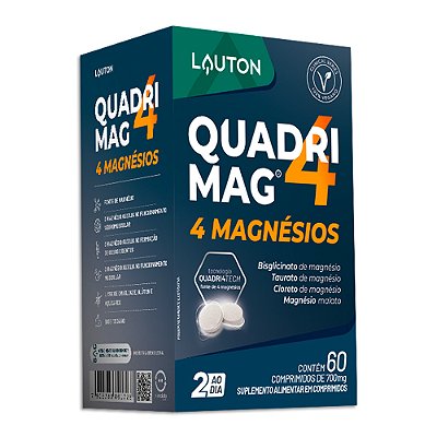 Quadrimag 4 Magnésios 700mg Quadri4tech - Lauton Nutrition