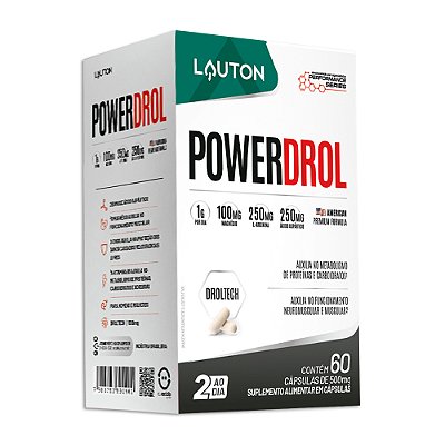 Suplemento Powerdrol Pré-Treino Natural 60 Cápsulas - Lauton