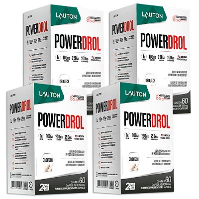 Suplemento Powerdrol Pré-Treino Natural 60 Cp. Lauton - 4 Un