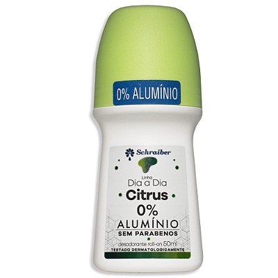 Desodorante RollOn Citrus Sem Alumínio Vegano 50ml Schraiber