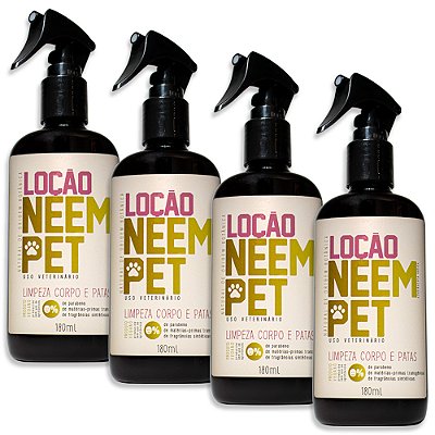 Loção Neem Pet Limpeza Corpo e Patas 180ml Openeem - 4 Unid. (FRETE GRÁTIS)