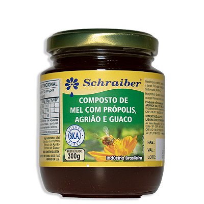Composto de Mel Com Própolis, Agrião e Guaco 300gr