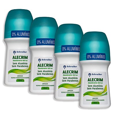 Desodorante Natural Sem Alumínio Alecrim 50ml Schraiber 4 Un (FRETE GRÁTIS)