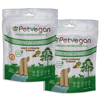 Dental Care PetVegan Maça Espinafre Menta 150g - 2 Unidades