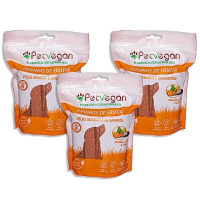 Bifinho PetVegan Frutas 300g |100% Vegano Sem Glúten - 3 Un