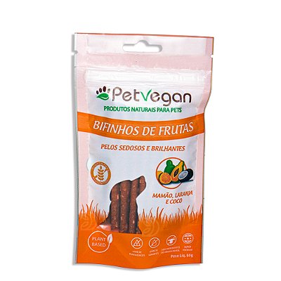 Bifinho PetVegan Frutas 60g | 100% Vegano e Sem Glúten