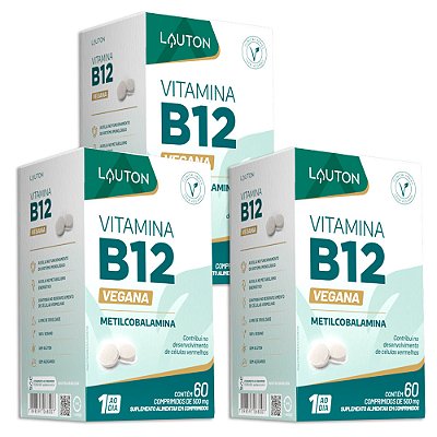 Vitamina B12 Vegana 60 Comprimidos Lauton - 3 Unidades