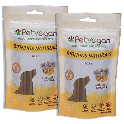 Bifinho PetVegan Relax 60g |100% Vegano Sem Glúten - 2 Un