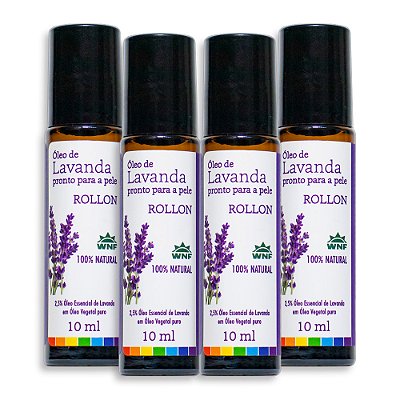 Roll-On Óleo de Lavanda Pronto Para Uso 10ml Wnf - 4 Unid.