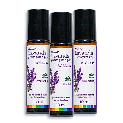 Roll-On Óleo de Lavanda Pronto Para Uso 10ml Wnf - 3 Unid.