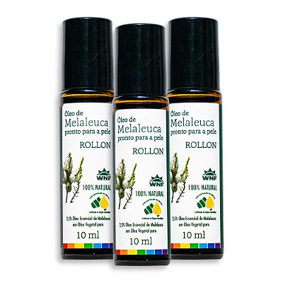 Roll-On Óleo de Melaleuca Pronto Para Uso 10ml Wnf - 3 Unid.