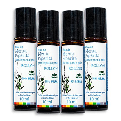 Roll-On Óleo Menta Piperita Pronto Para Uso 10ml Wnf - 4 Un