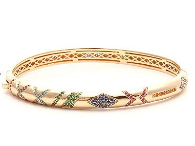 BRACELETE ROSE l Folheado a ouro 18k com zircônias coloridas