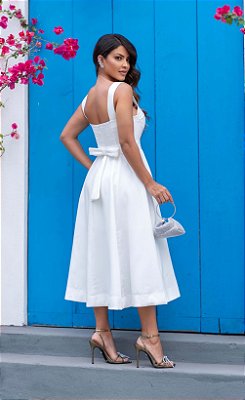 Vestido Midi Off White Maisa