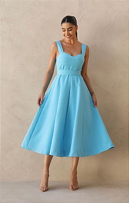 Vestido Midi Azul Maisa