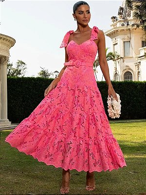 Vestido de Renda Rechilieu Florir