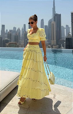Conjunto Midi em Laise Amarelo Amélie