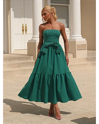 Vestido Midi Tomara que Caia Verde Judy