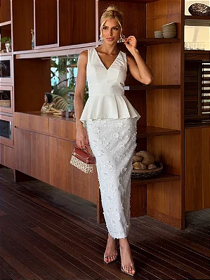 Conjunto Midi Off White Bodas