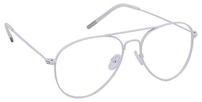 Armação Óculos De Grau Aviador Feminino Retro Branco Tx 20599