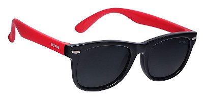 Óculos De Sol Infantil Flexivel Não Quebra 4 a 8 anos Preto Vermelho Tx 802