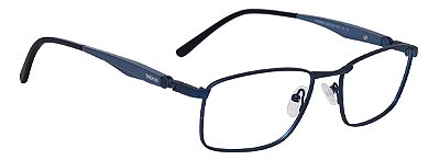 Armação Óculos De Grau Masculino Retangular Mola 360º Azul Tx 7530