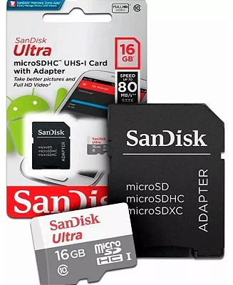 Micro SD 16GB Sandisk Ultra (Lacrado)