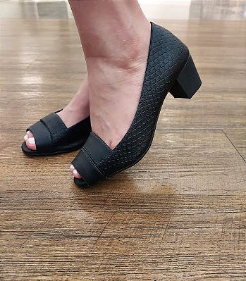 PEEP TOE 644123 PRETO / PRETO TEXTURIZADO