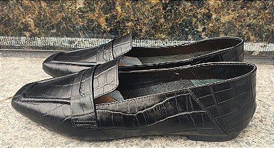 LOAFER COURO 79999 PRETO TEXTURIZADO