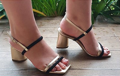 SANDÁLIA 95957 DOURADO / PRETO