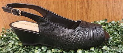 SANDÁLIA ANABELA COURO 114800 PRETO / PRETO